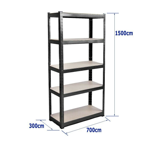 Heavy Duty Storage Racking 5 Tier Black Shelving Boltless for Garage 1