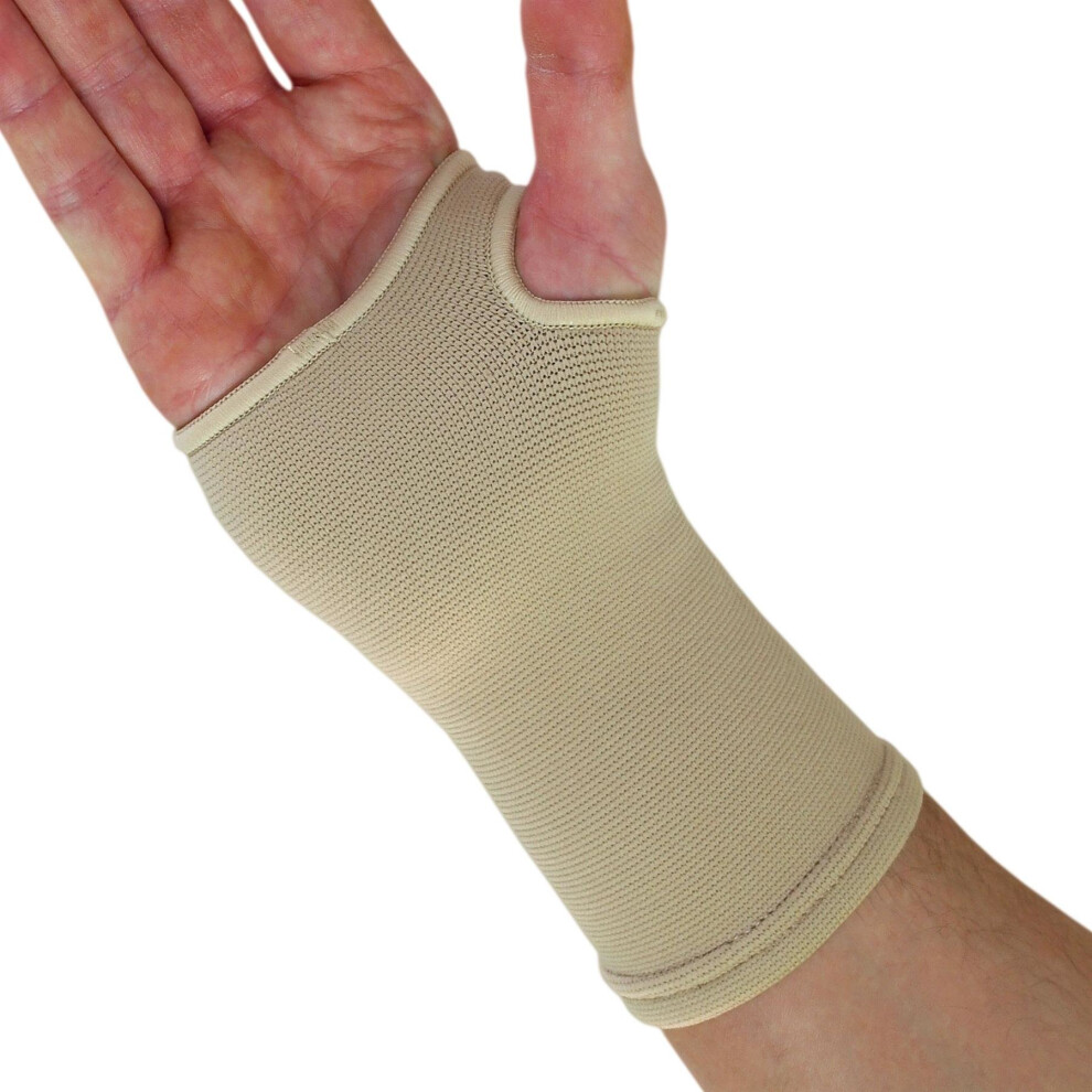 (Beige, Medium) Medical Grade Elastic Compression Wrist Support