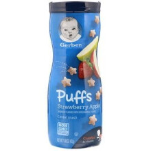 Gerber, Σνακ για Παιδί, Γραμμή & Grow, Puffs, Puffed Grain Snack, 8+ Months, Στρόγγυλο Καρύδι, 1.48 oz (42 g)