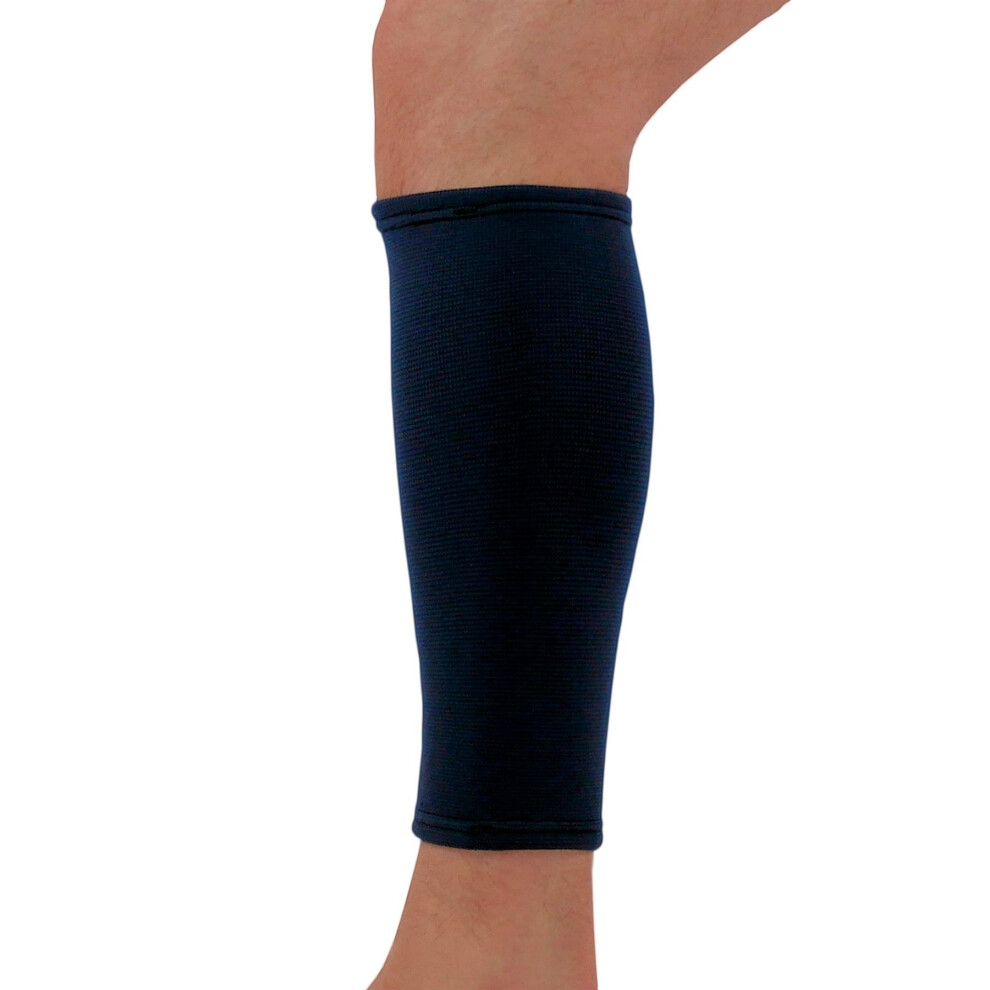 (Navy, M) Medical Grade Elastic Compression Calf Support