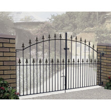 (2134mm (7ft) GAP X 1255mm High) Saxon Spear-Top Arched Driveway Garden Gates metal