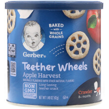 Gerber, Rodas de Chupar para Bebês, 10+ Meses, Colheita de Maçã, 1,48 oz (42 g)