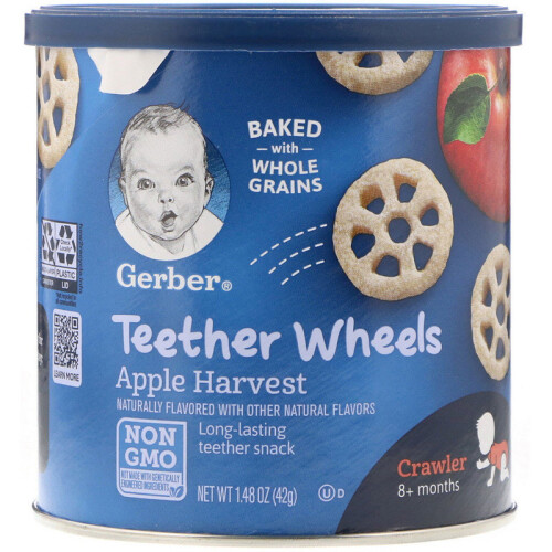 Gerber Gerber, Teether Wheels, Crawler, 8+Months, Apple Harvest, 42 g