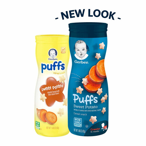 Gerber Gerber, Lanches para Bebê, Grão e Crescimento, Puffs, Grão Puffado, 8+ Meses, Batata Doce, 1.48 oz (42 g) 2