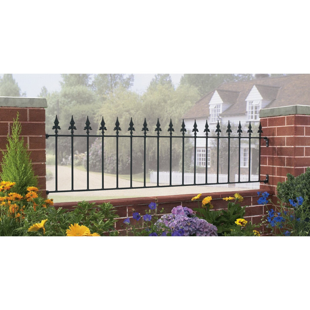 Saxon Spear-Top Metal Railing 1830mm GAP X 490mm H Wrought Iron Fence