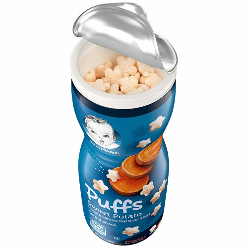 Gerber Gerber, Lanches para Bebê, Grão e Crescimento, Puffs, Grão Puffado, 8+ Meses, Batata Doce, 1.48 oz (42 g) 1