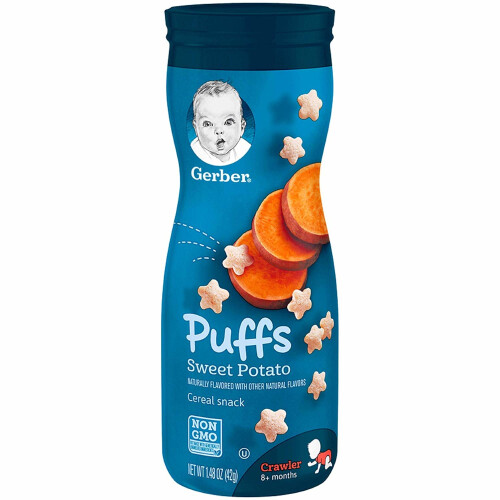 Gerber Gerber, Lanches para Bebê, Grão e Crescimento, Puffs, Grão Puffado, 8+ Meses, Batata Doce, 1.48 oz (42 g)