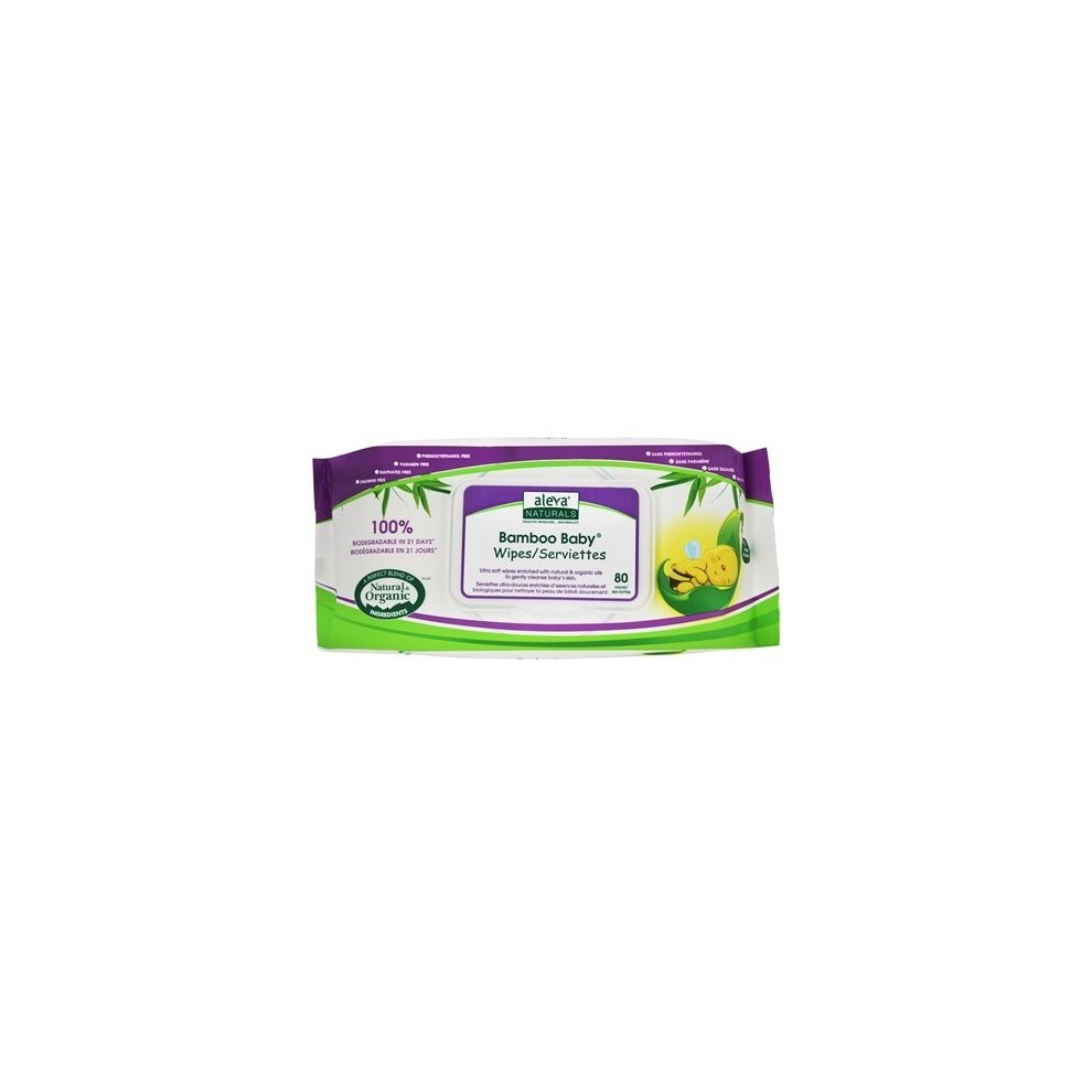 , Bamboo Baby Wipes, 80 Wipes Aleva Naturals