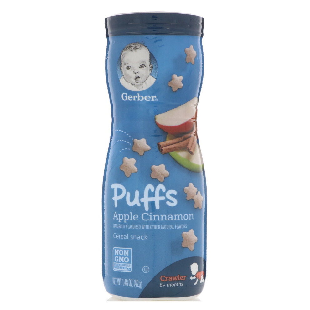 Gerber, Puffs Cereal Snack, 8+ Months, Apple Cinnamon, 42g