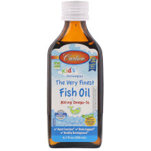 Carlson, Barn, Norsk, Den Allra Finaste Fiskolja, Naturlig Apelsin, 6,7 fl oz (200 ml), (2 300 mg per Serving)