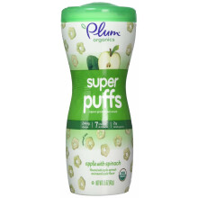 Plum Organics, Super Puffs, Fruit & Grain Puffs, Spinach & Apple, 42 g
