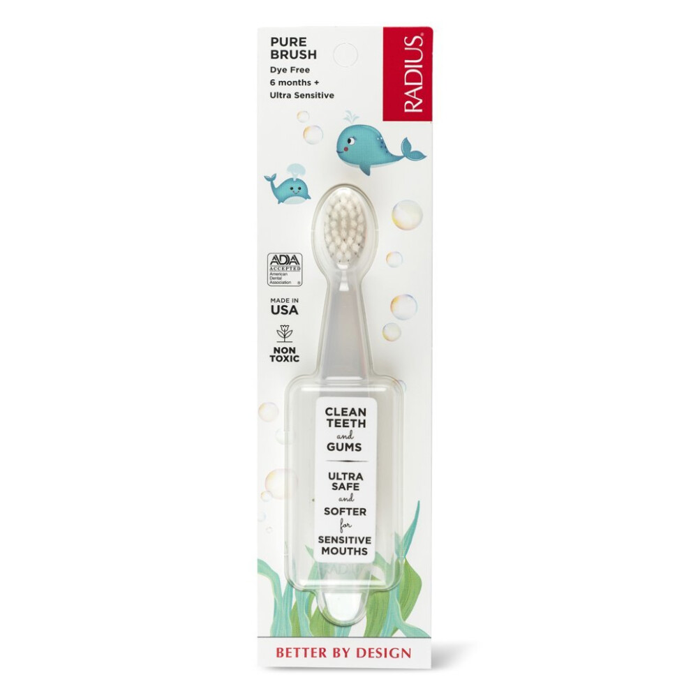 RADIUS, Pure Baby Toothbrush, 6 Months & Up, Ultra Soft, 1 Toothbrush