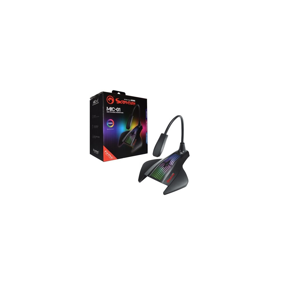 Marvo Scorpion Mic-01 Usb Rgb Led Gaming Microphone Mic-01 Black 6932391917626