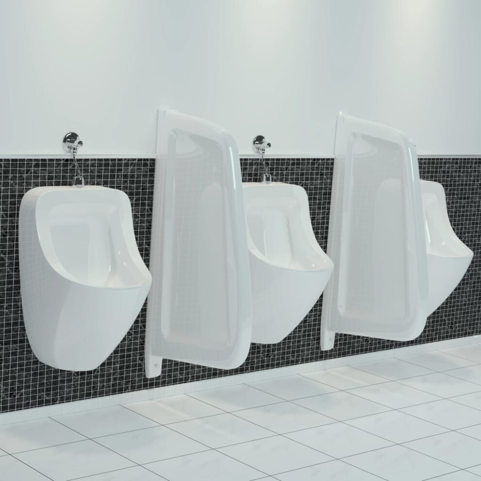 vidaXL Wall-mounted Urinal Privacy Screen Ceramic White Divider Partition