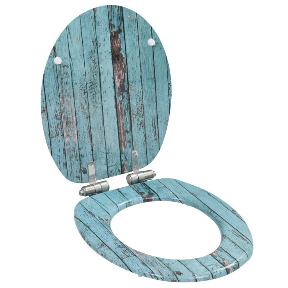 vidaXL WC Toilet Seat with Soft Close Lid MDF Old Wood Design Bathroom Bidet
