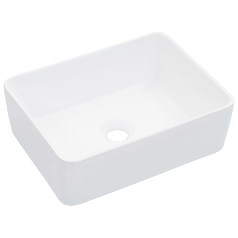 vidaXL Wash Basin 40x30x13cm Ceramic White Bathroom Washroom Wash Bowl Sink