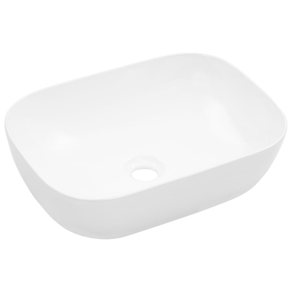 vidaXL Wash Basin 45.5x32x13cm Ceramic White Bathroom Washroom Wash Bowl Sink