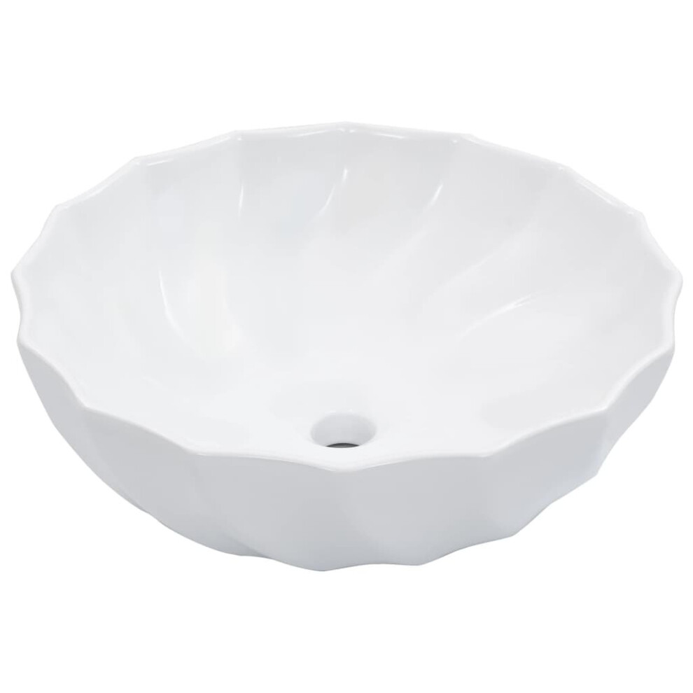 vidaXL Wash Basin 46x17cm Ceramic White Bathroom Washroom Wash Bowl Sink Unit