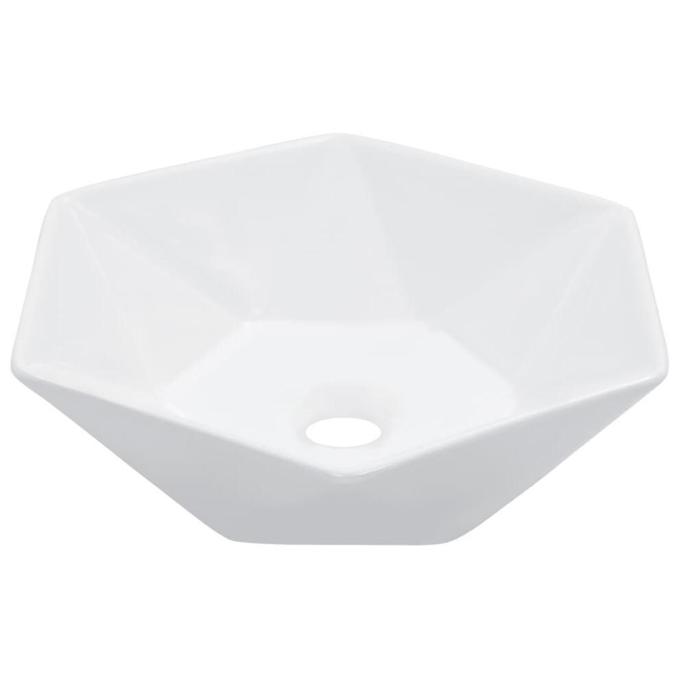 vidaXL Wash Basin 41x36.5x12cm Ceramic White Bathroom Washroom Wash Bowl Sink