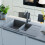 VidaXL vidaXL Granite Kitchen Sink Double Basin Grey Overmount with Basket Strainer 1