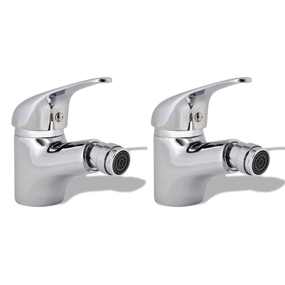 vidaXL 2x Bidet Faucets Chrome Bathroom Basin Bath Shower Mixer Tap Furniture