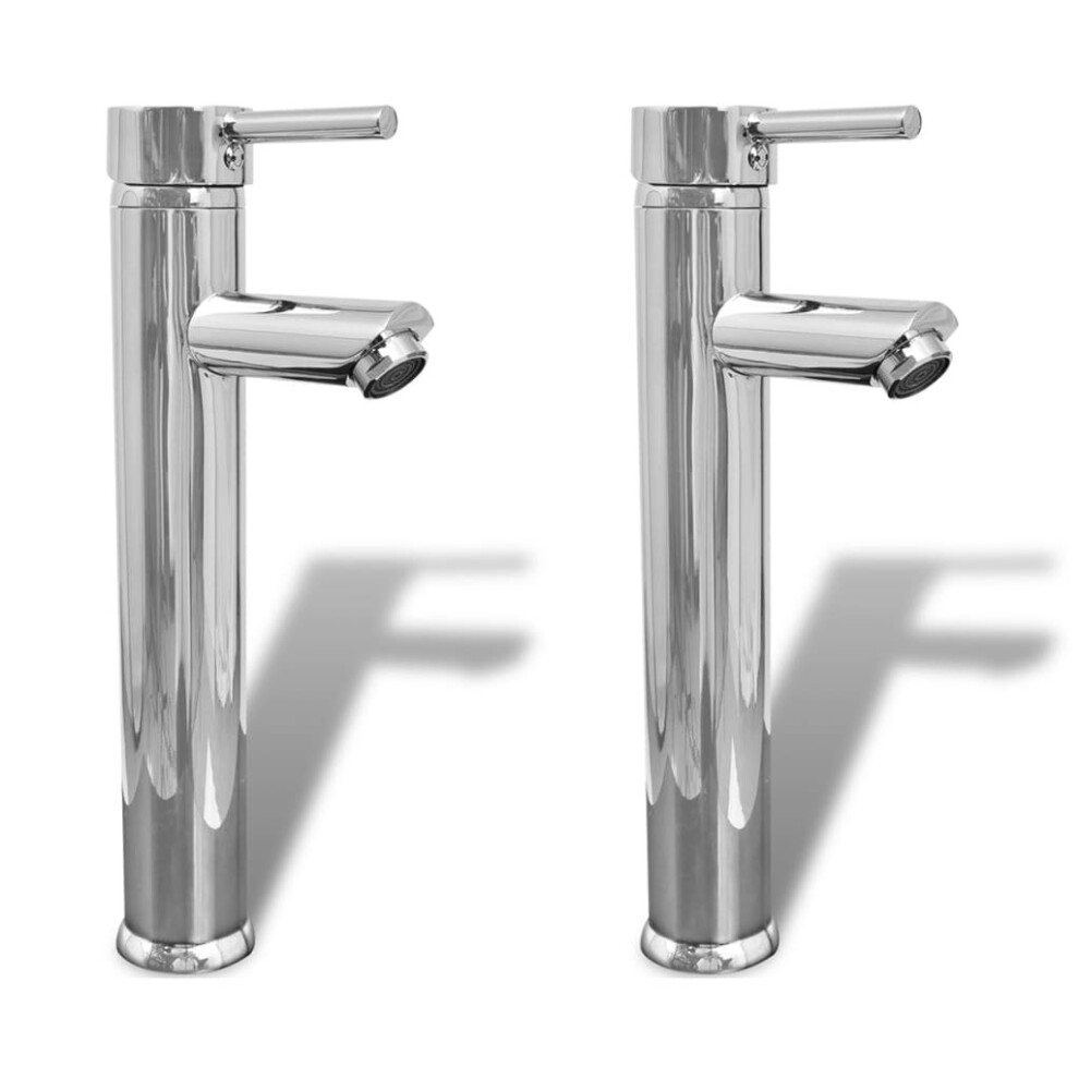 Vidaxl 2X Bathroom Faucet Mixer Taps Chrome Bath Plumbing Fixture Fitting