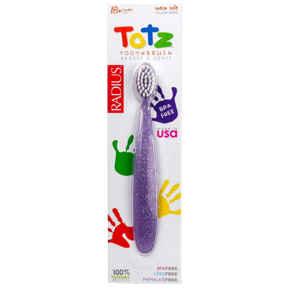 Radius , Totz Toothbrush, 18+ Months, Extra Soft, Purple Sparkle
