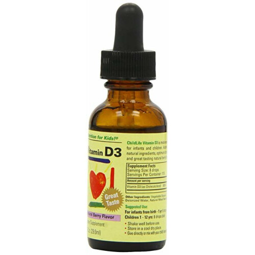 ChildLife Essentials, Vitamiini D3, Luonnollinen Berry, 1 fl oz (30 ml) 1