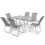 VidaXL vidaXL Outdoor Dining Set 8 Piece Textilene Grey Garden Table Chairs Umbrella 4