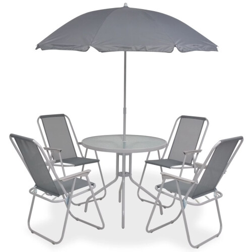 VidaXL 6pc vidaXL Grey Textilene Outdoor Dining Set