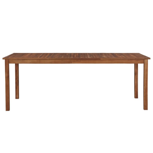 VidaXL vidaXL Solid Acacia Wood Outdoor Dining Table 200cm with Umbrella Hole Stand 1