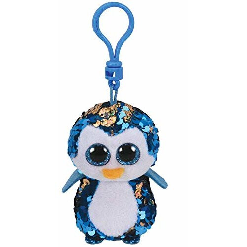 Ty TY Flippable Sequin Key Clip Payton the Penguin