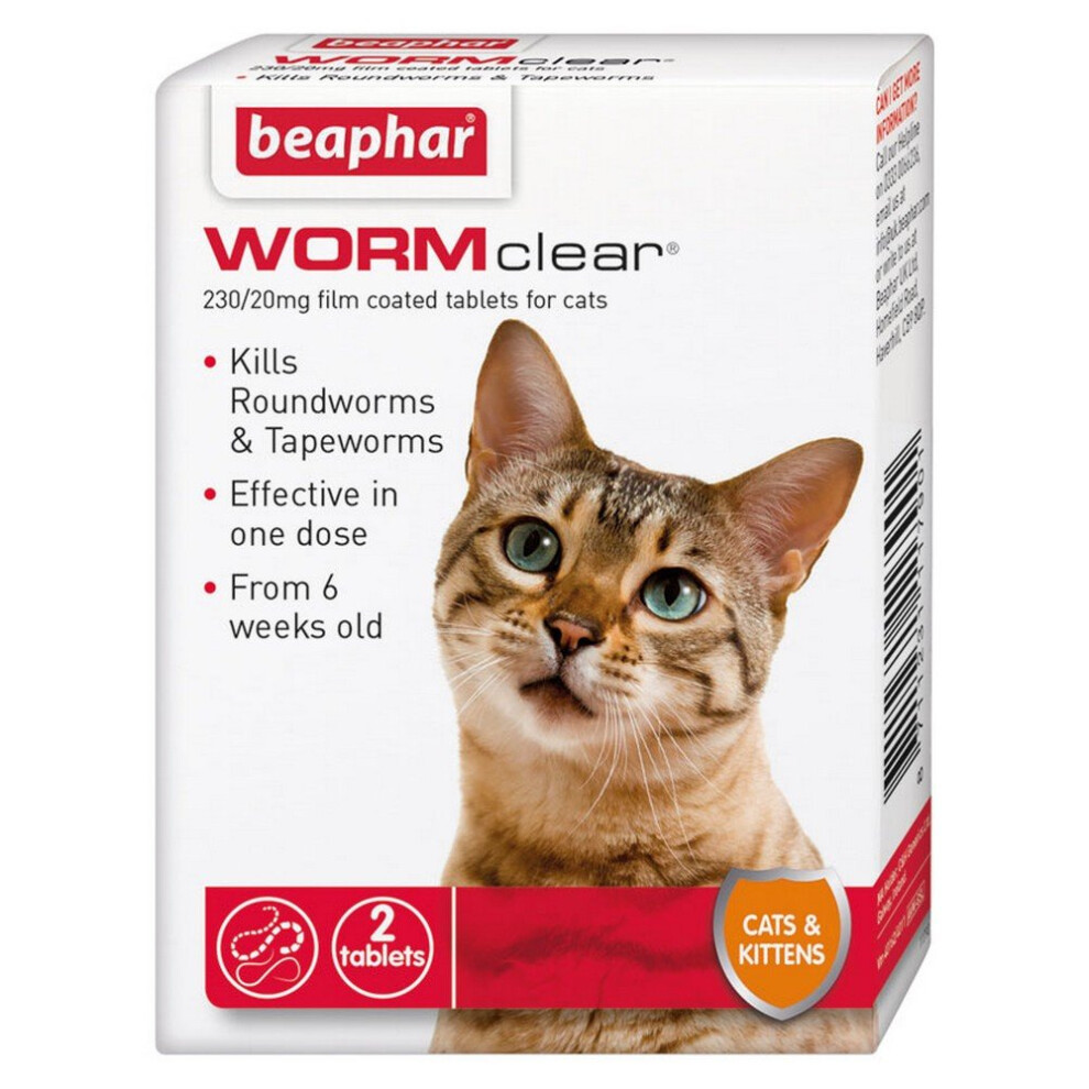 New Beaphar Wormclear Cat Treatment Size 6