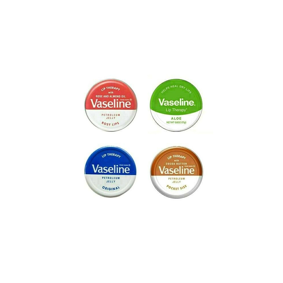 (ALOE VERA) 2 PCS VASELINE LIP THERAPY 20G POCKET BALM SOFTENS SOOTHES DRY CHAPPED LIPS MOISTURISER