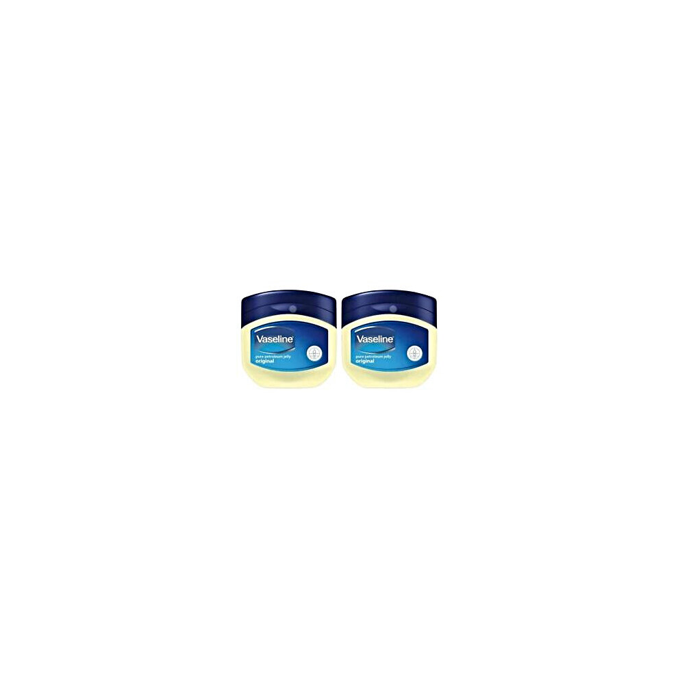 Vaseline 2 Pcs Pure Petroleum Jelly Original 50Ml Dry Skin Moisturiser Protects From Chapping