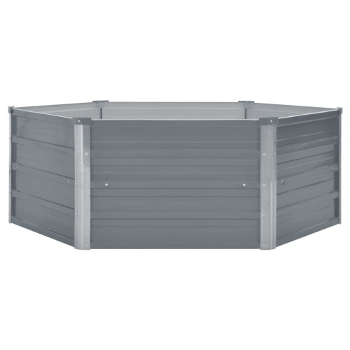 VidaXL vidaXL Galvanised Steel Raised Planter | Hexagonal Flower Bed
