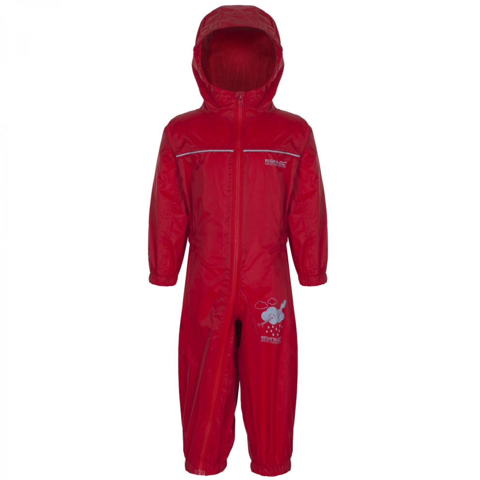 (6-12m, Pepper) Regatta Great Outdoors Childrens Toddlers Puddle IV Waterproof Rainsuit