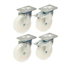 Rodas de nylon de 150 mm 6" - rodas giratórias e com travão 300 kg cada - conjunto de 4