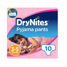Huggies DryNites Pyjama Pants - 3-5 years  10 Pants  Girls