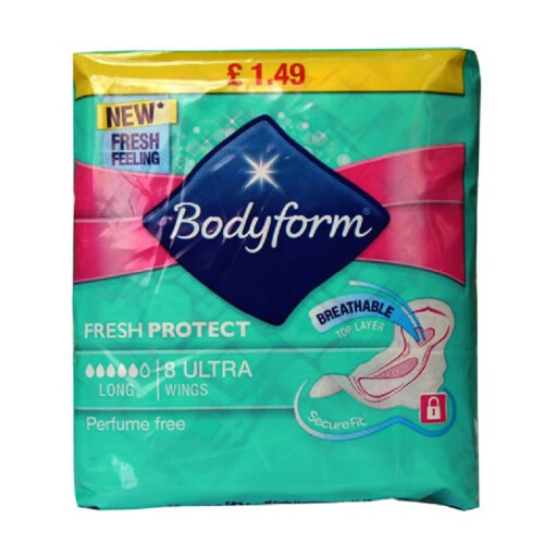 Bodyform Fresh Protect With Wings - 8 Ultra Pads
