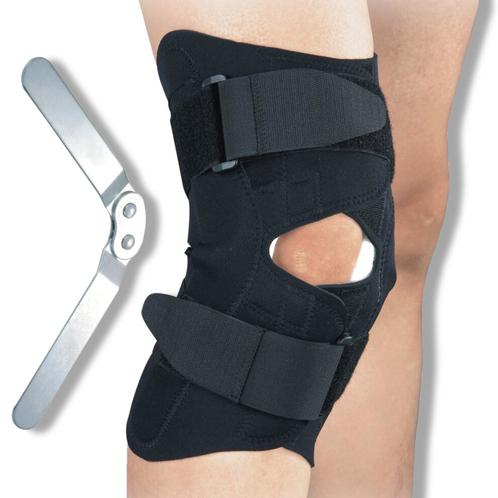 (Large 42 - 46cm) Hinged Open Fronted Design Knee Brace Support