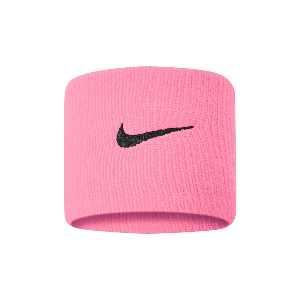 Nike (One Size, Gaze/Oil Grey) Swoosh Wristband Pink/Grey