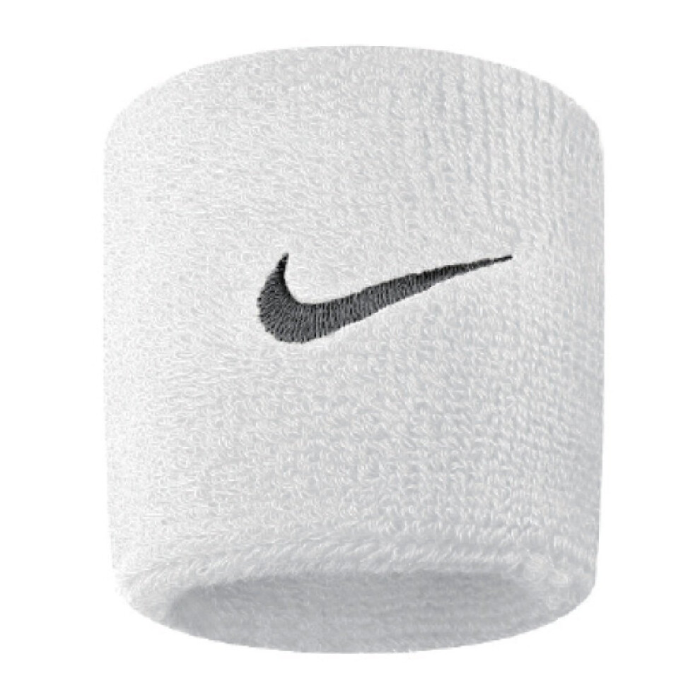 Nike (One Size, ) Swoosh Wristband White/Black