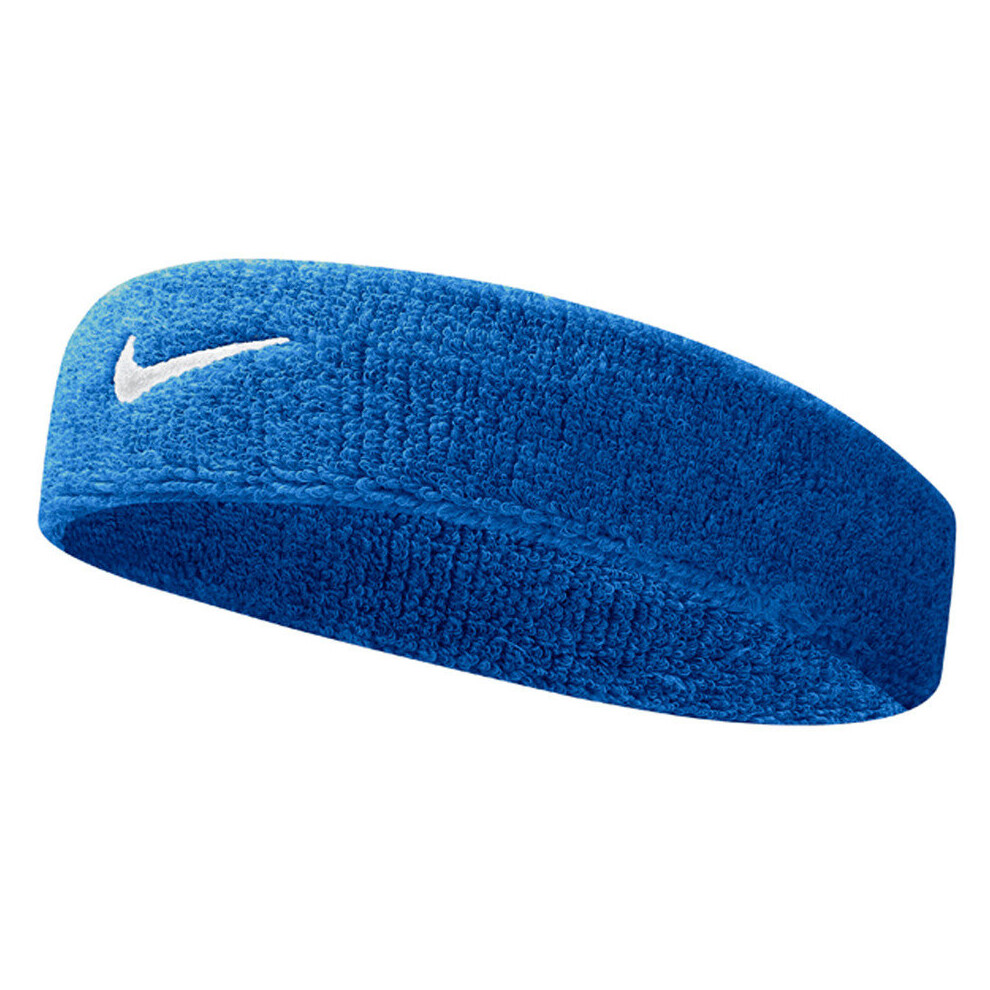 (One Size, Royal Blue/White) Nike Swoosh Headband | Sports Sweatband