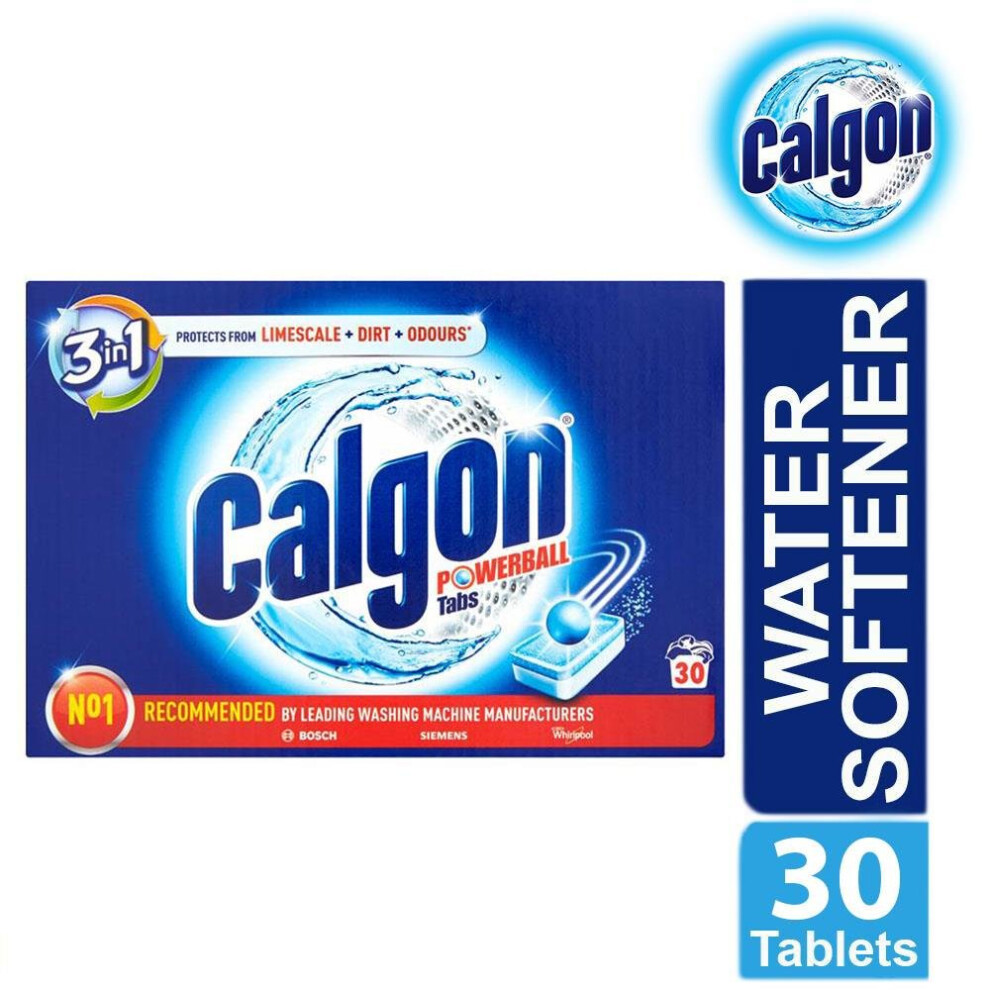 Calgon 3 in 1 Powerball Tabs Water Softener 30 Tablets Limescale Protection