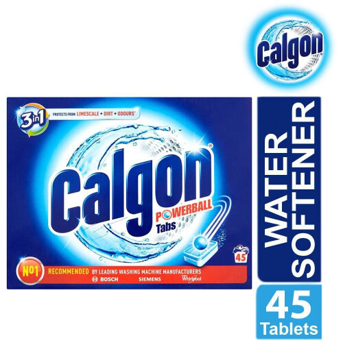 Calgon 3 in 1 Powerball Tabs Water Softener 45 Tablets Limescale Protection
