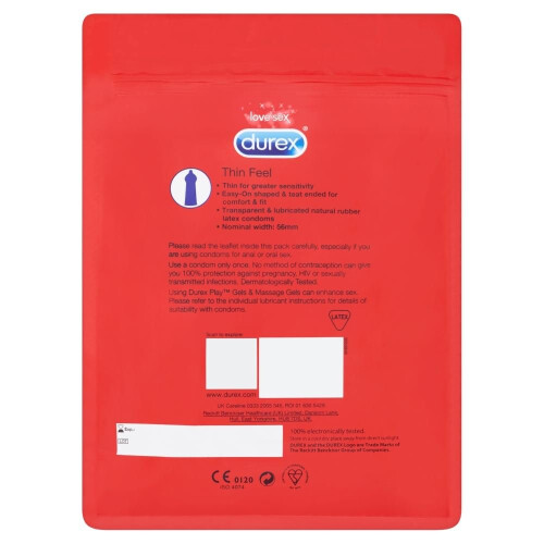 Durex Durex Thin Feel Mega Pack of 100 Condoms Easy-On Shaped & Greater Sensitivity 2