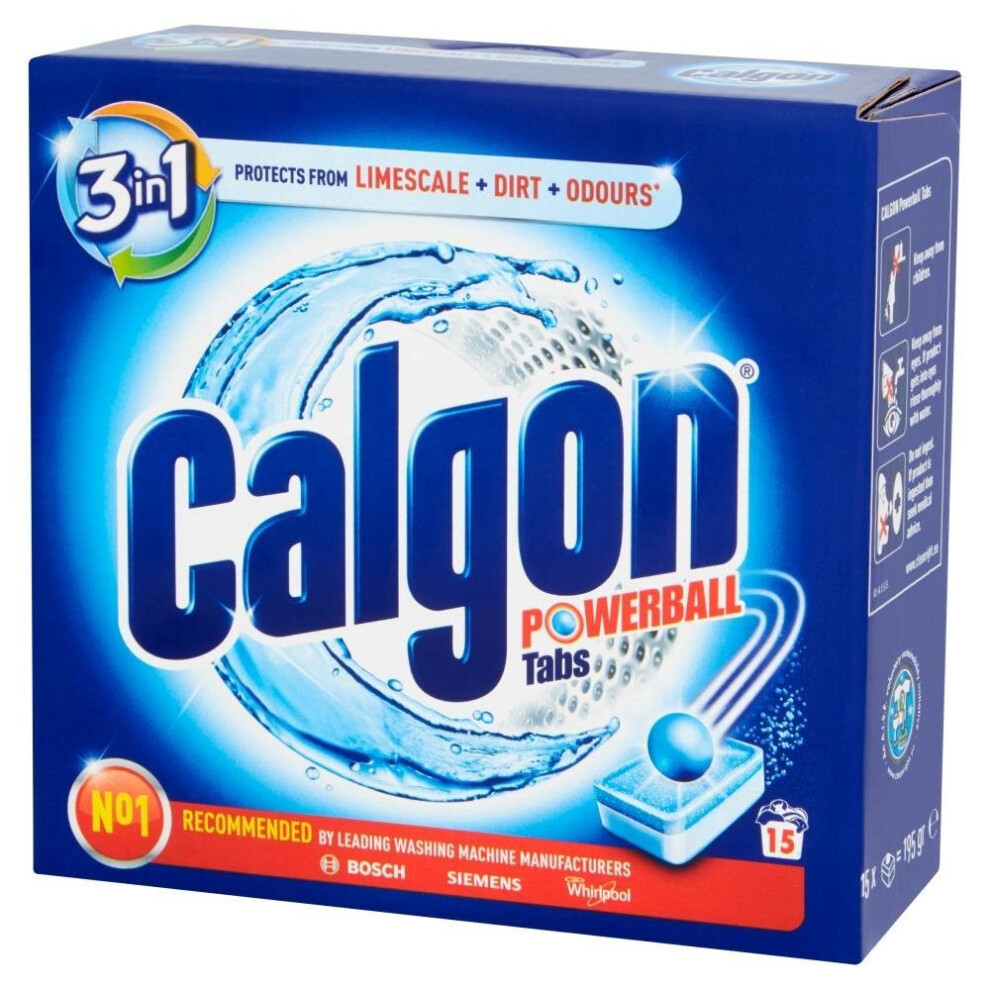 Calgon 3in1 Powerball Tabs Water Softener 15 Tabs Powerful Limescale Protection