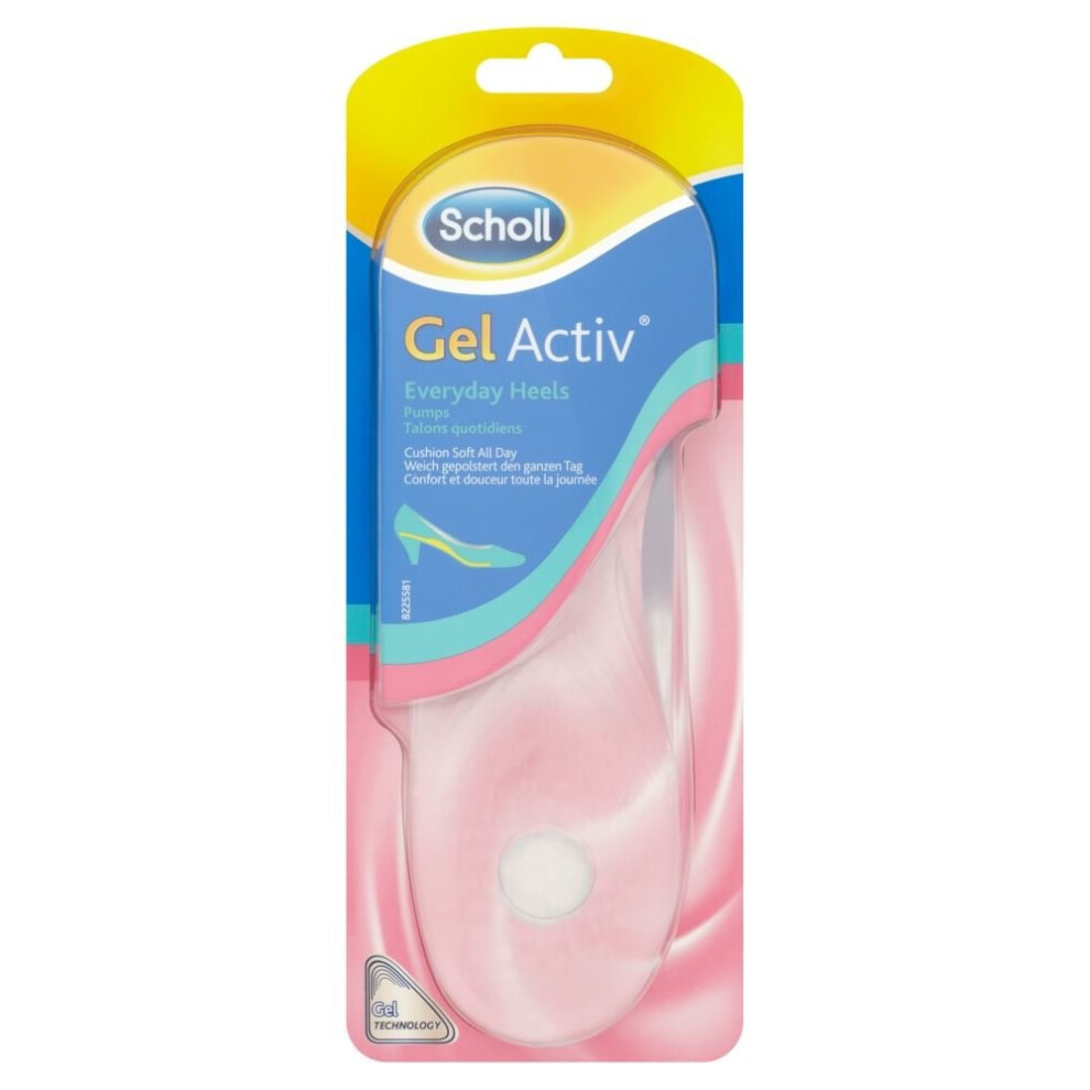 Scholl Gel Activ Comfy Insoles Everyday Heels For Women 1 Pair Size UK 3 - 7.5