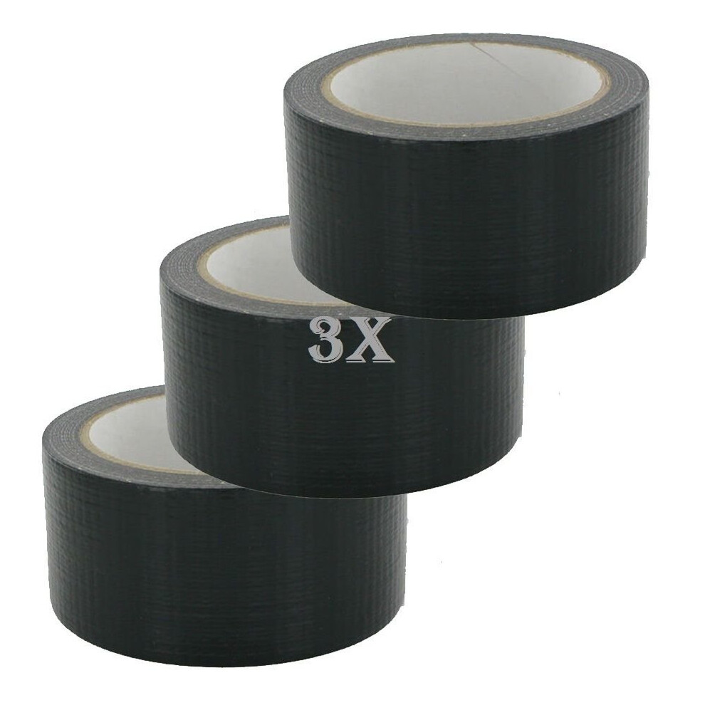 3X BLACK High Quality Professional Gaffa / Duct / Cloth / Gaffer Tape